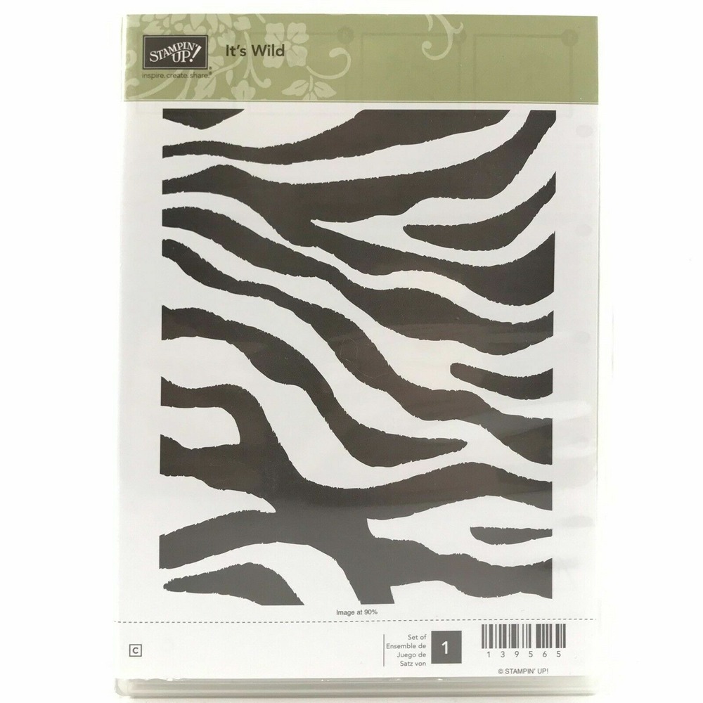 NEW Stampin Up It's Wild Zebra Print Pattern Background Stamp Retired 139430/565